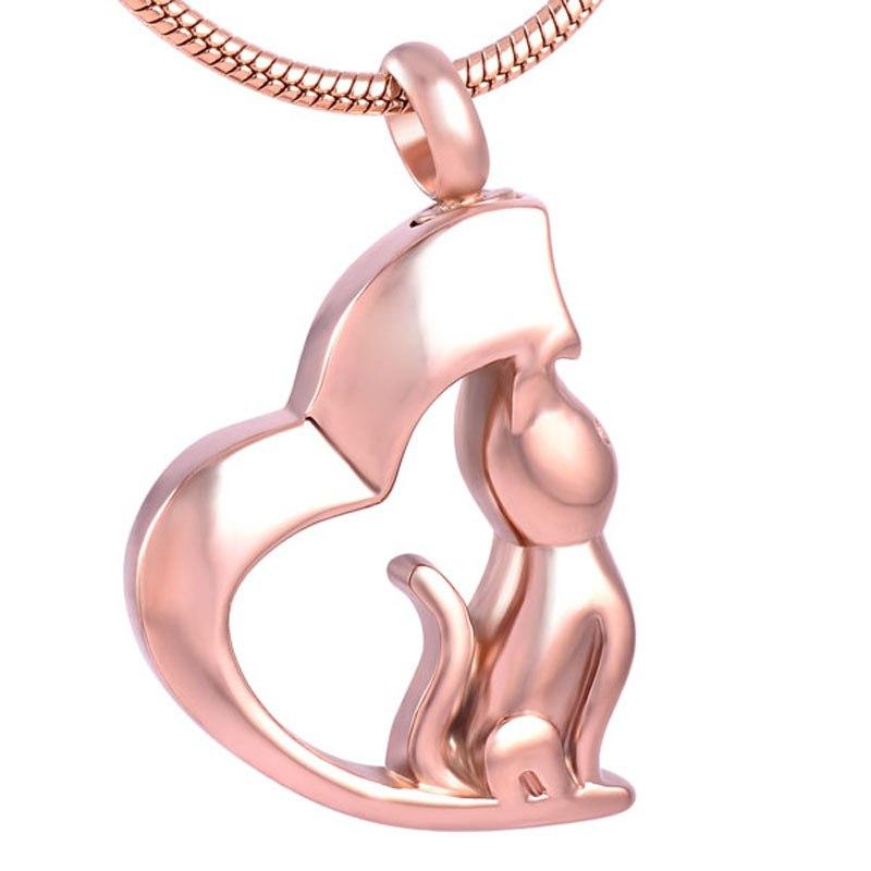 Cremation Necklace - Cat In Heart Cremation Urn Necklace