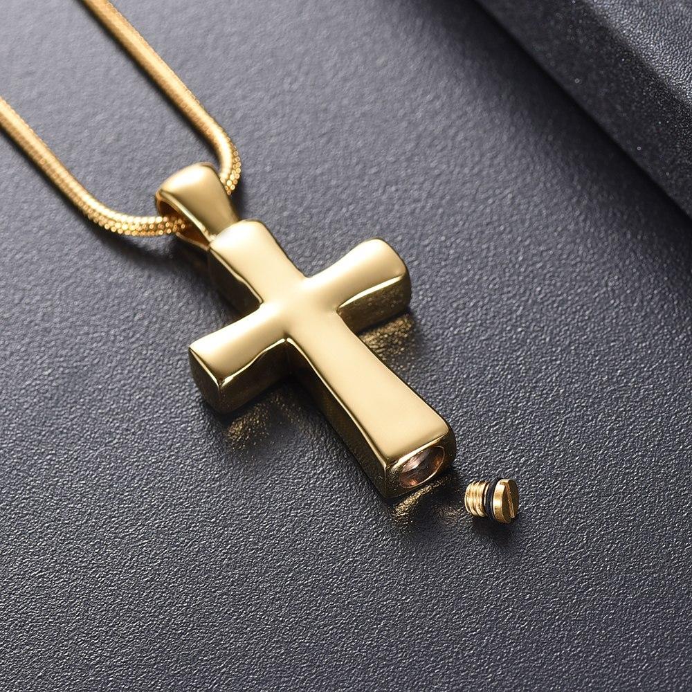 Cremation Necklace - Classic Cross Cremation Urn Necklace