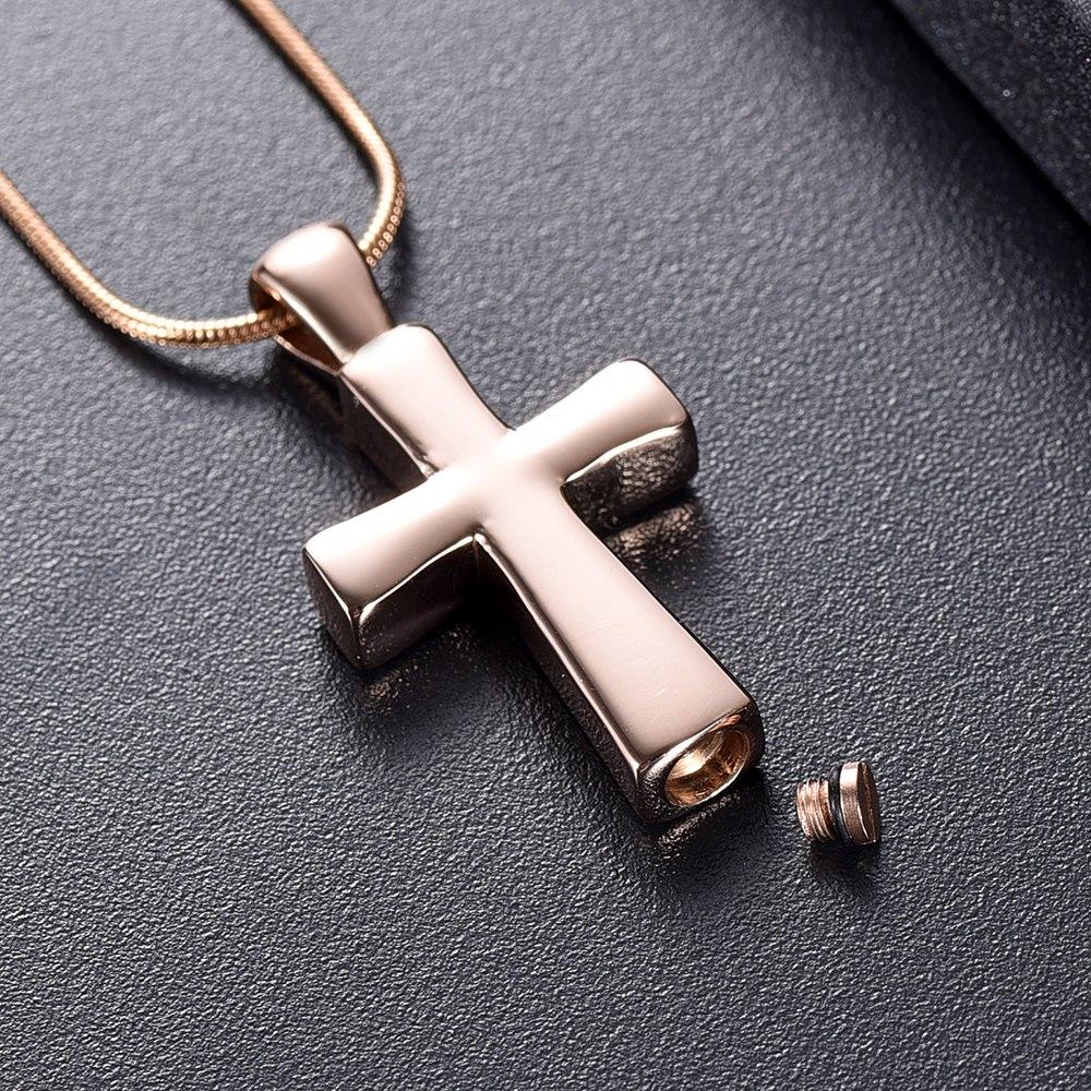 Cremation Necklace - Classic Cross Cremation Urn Necklace