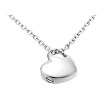 Cremation Necklace - Classic Style Silver Heart Shaped Cremation Necklace