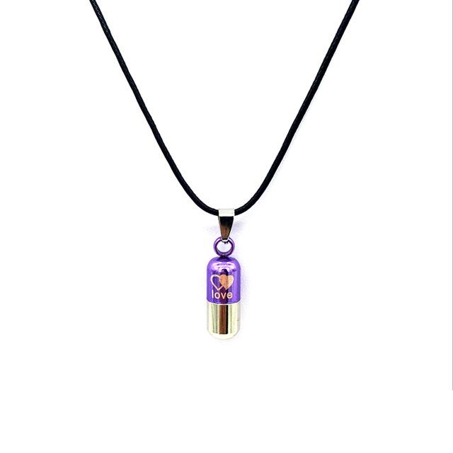 Cremation Necklace - Colored Cylinder Love Cremation Urn Necklace