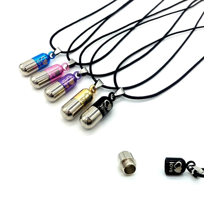 Cremation Necklace - Colored Cylinder Love Cremation Urn Necklace