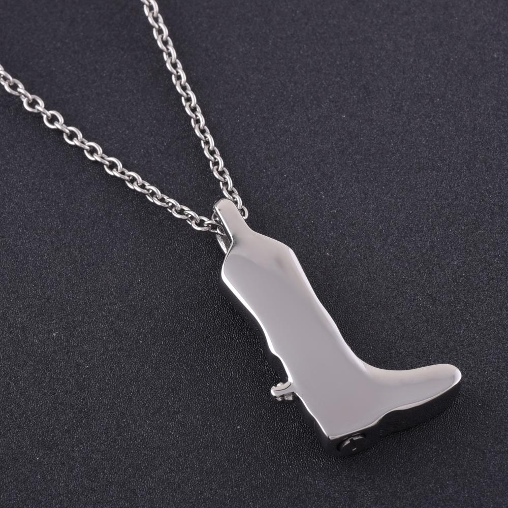 Cremation Necklace - Cowboy Boot Cremation Urn Necklace