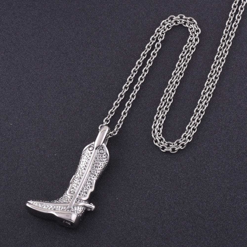 Cremation Necklace - Cowboy Boot Cremation Urn Necklace
