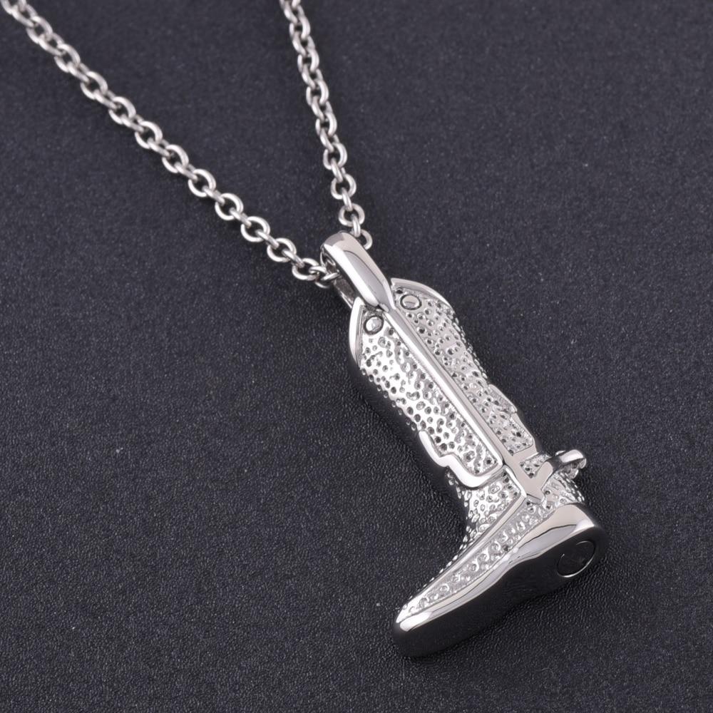 Cremation Necklace - Cowboy Boot Cremation Urn Necklace