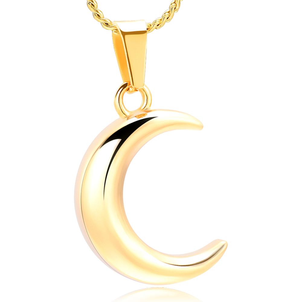 Cremation Necklace - Crescent Moon Cremation Urn Necklace