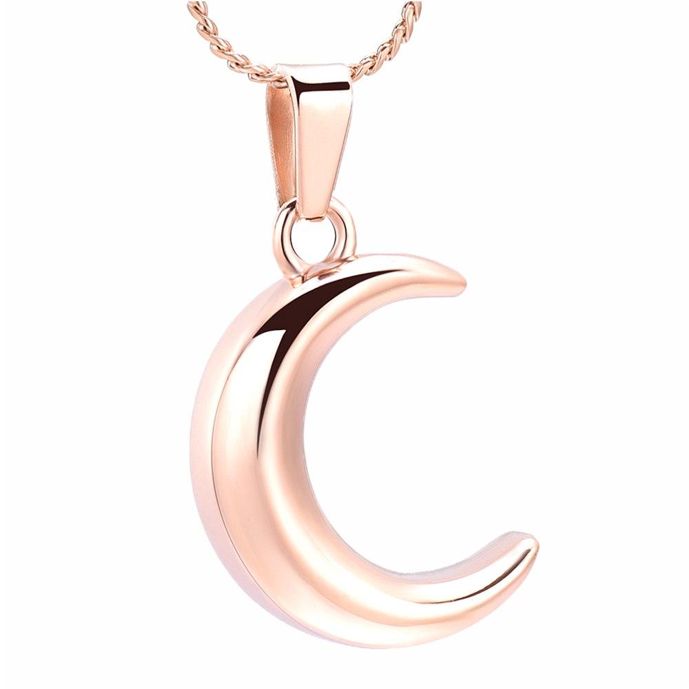 Cremation Necklace - Crescent Moon Cremation Urn Necklace