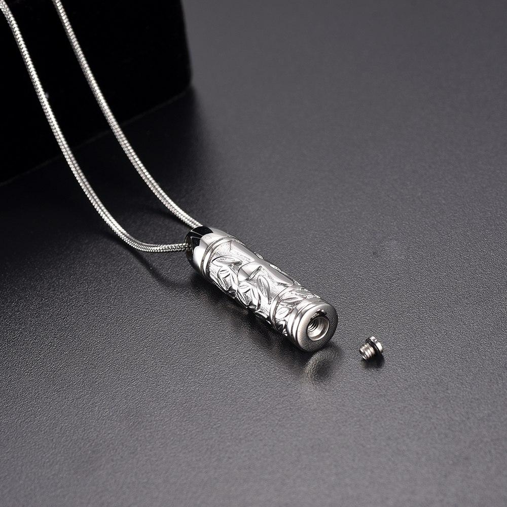 Cremation Necklace - Cross Cylinder Cremation Urn Necklace