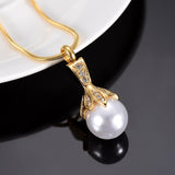Cremation Necklace - Crystal Flower & Pearl Cremation Urn Necklace With Rhinestones