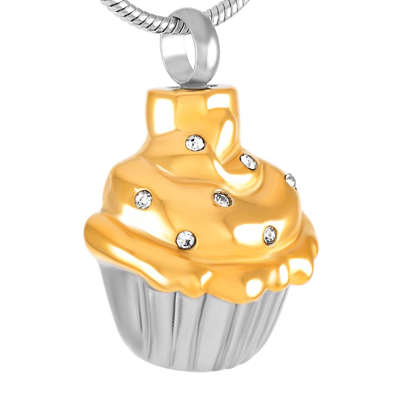 Cremation Necklace - Cupcake Shaped Cremation Urn Necklace
