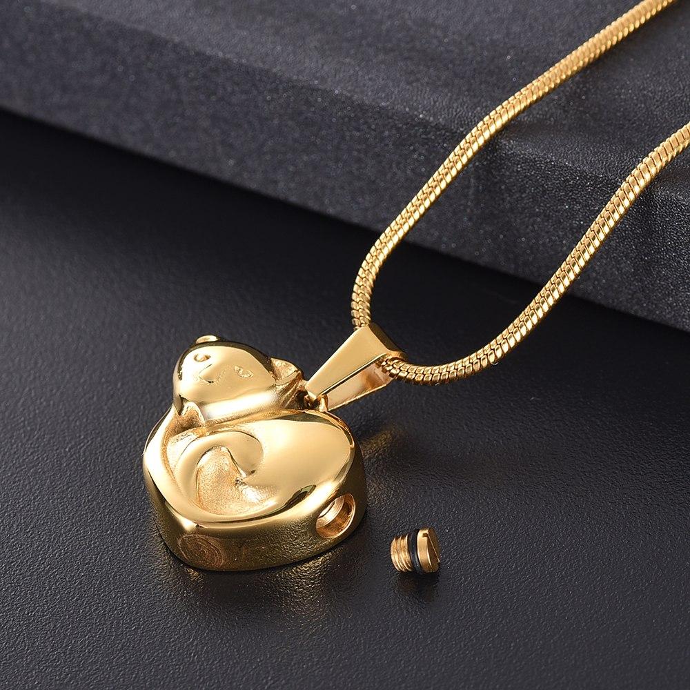 Cremation Necklace - Curled Up Cat Cremation Urn Necklace