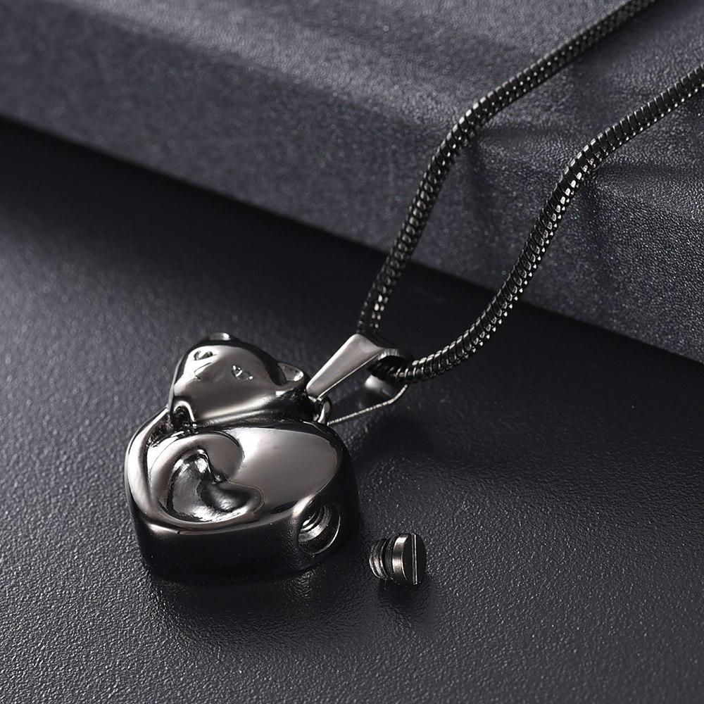 Cremation Necklace - Curled Up Cat Cremation Urn Necklace