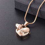 Cremation Necklace - Curled Up Cat Cremation Urn Necklace