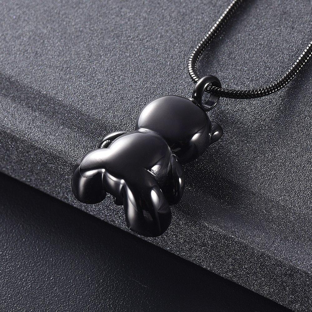 Cremation Necklace - Cute Teddy Bear With Heart Cremation Urn Necklace