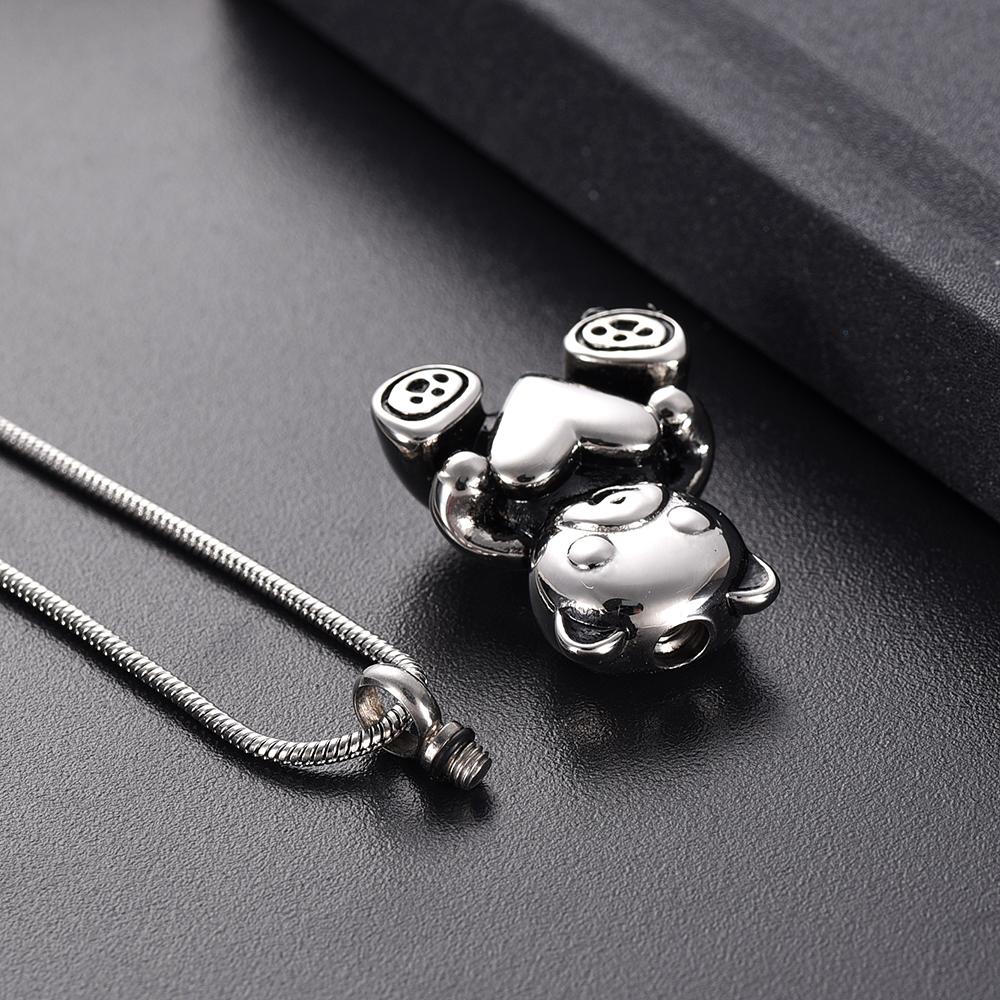 Cremation Necklace - Cute Teddy Bear With Heart Cremation Urn Necklace