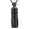 Cremation Necklace - Cylinder Cremation Urn Necklace With Glass Vial