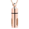 Cremation Necklace - Cylinder Cremation Urn Necklace With Glass Vial