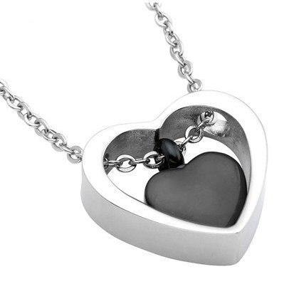 Cremation Necklace - Double Heart Cremation Urn Necklace