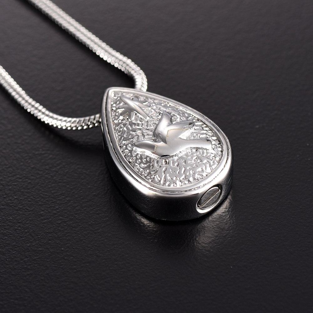 Cremation Necklace - Dove Peace Teardrop Cremation Urn Necklace