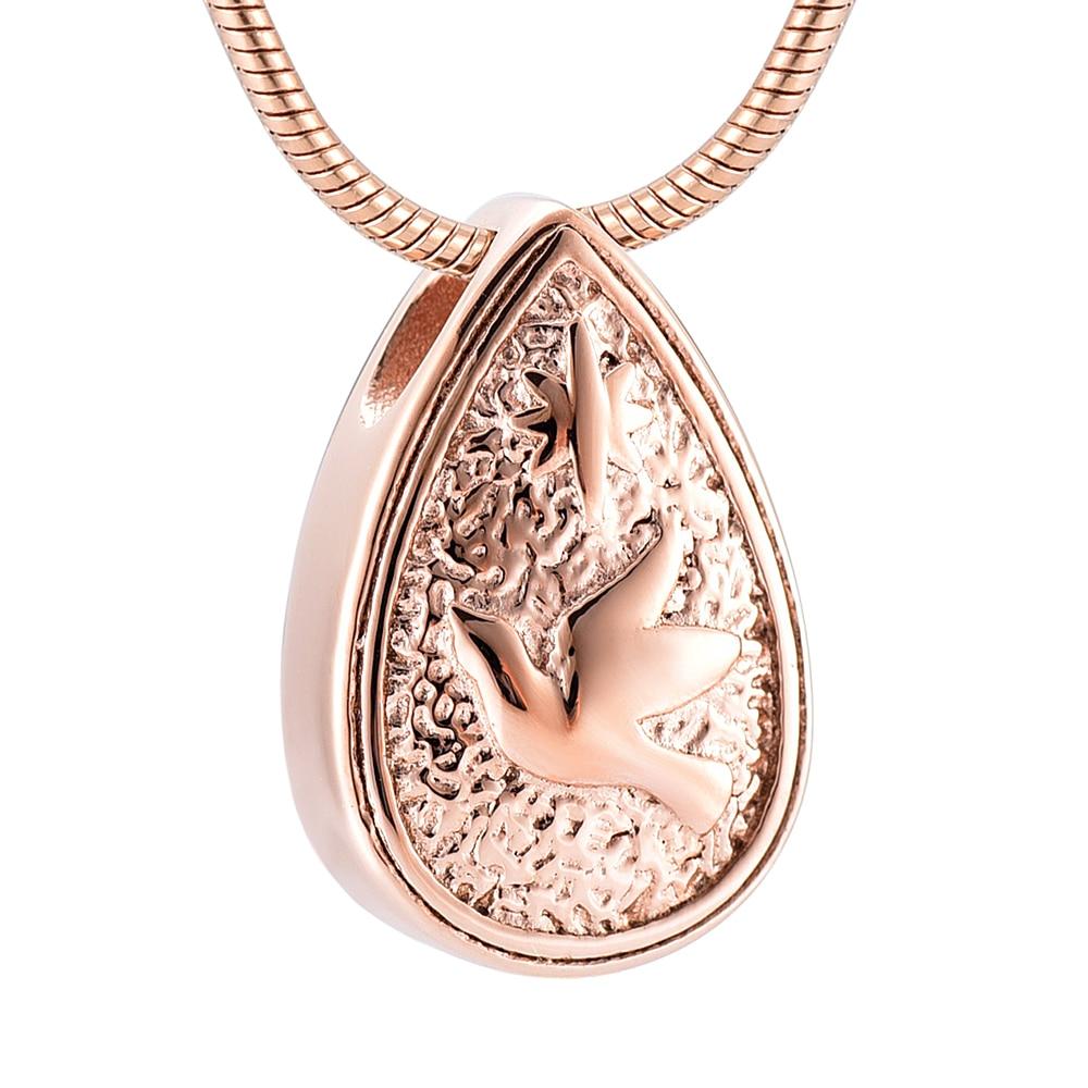 Cremation Necklace - Dove Peace Teardrop Cremation Urn Necklace