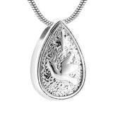 Cremation Necklace - Dove Peace Teardrop Cremation Urn Necklace