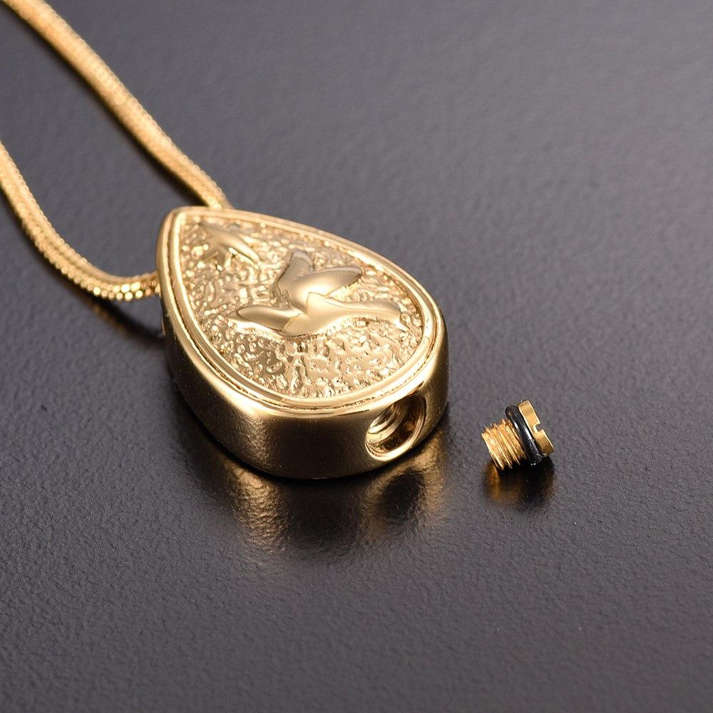 Cremation Necklace - Dove Peace Teardrop Cremation Urn Necklace