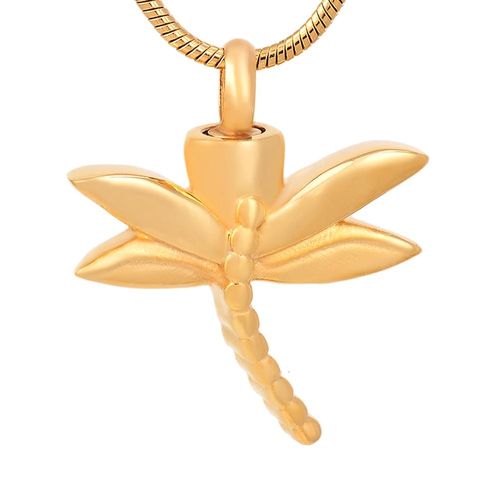 Mystical Dragonfly Cremation Urn Keepsake Pendant Necklace – 24" Chain, Velvet Pouch, Fill Kit, Hand Assembled