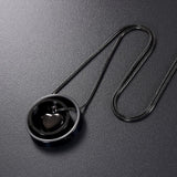 Cremation Necklace - Dual Circle Around Heart Cremation Urn Necklace