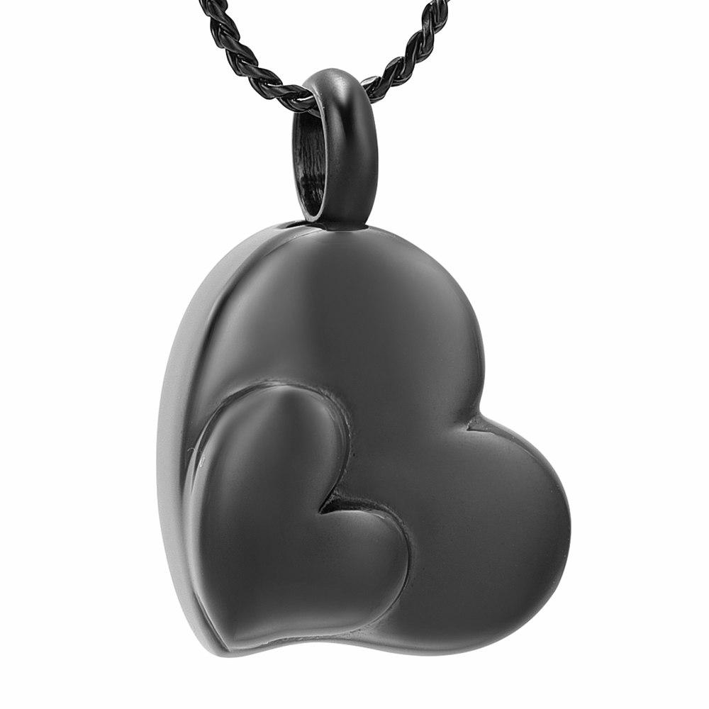 Cremation Necklace - Dual Heart Shaped Cremation Urn Necklace