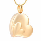 Cremation Necklace - Dual Heart Shaped Cremation Urn Necklace