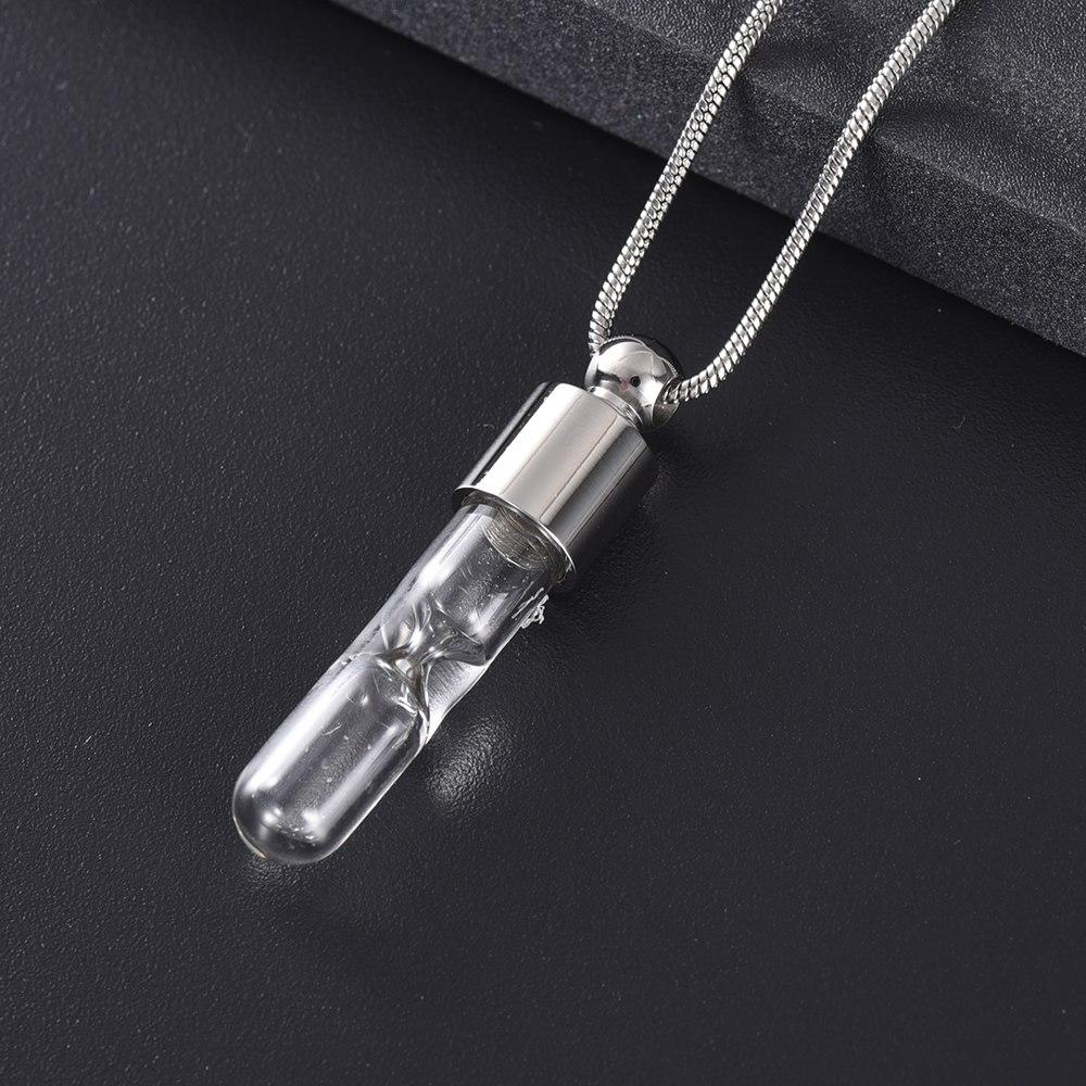 Cremation Necklace - Eternal Hourglass Glass Cremation Urn Necklace
