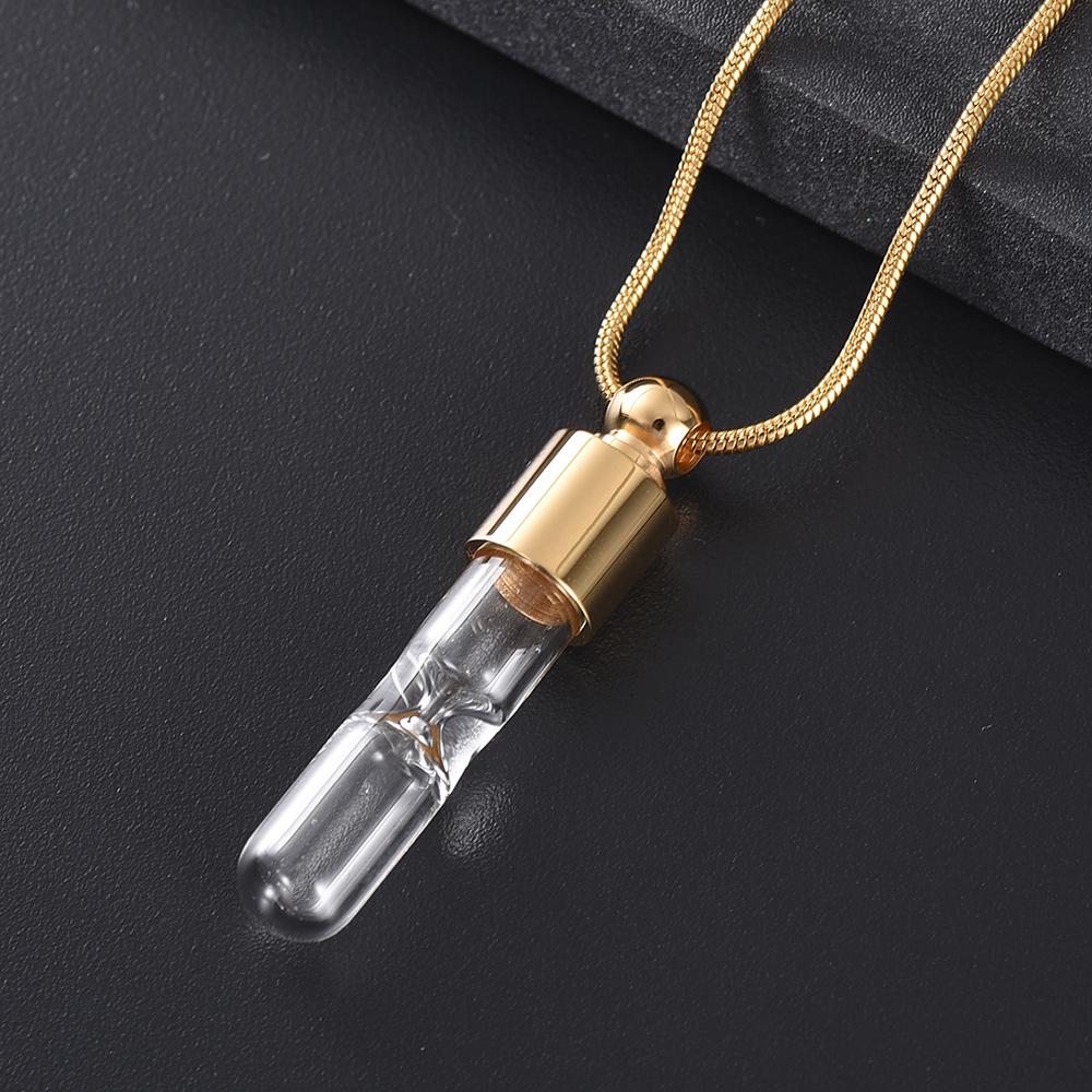 Cremation Necklace - Eternal Hourglass Glass Cremation Urn Necklace