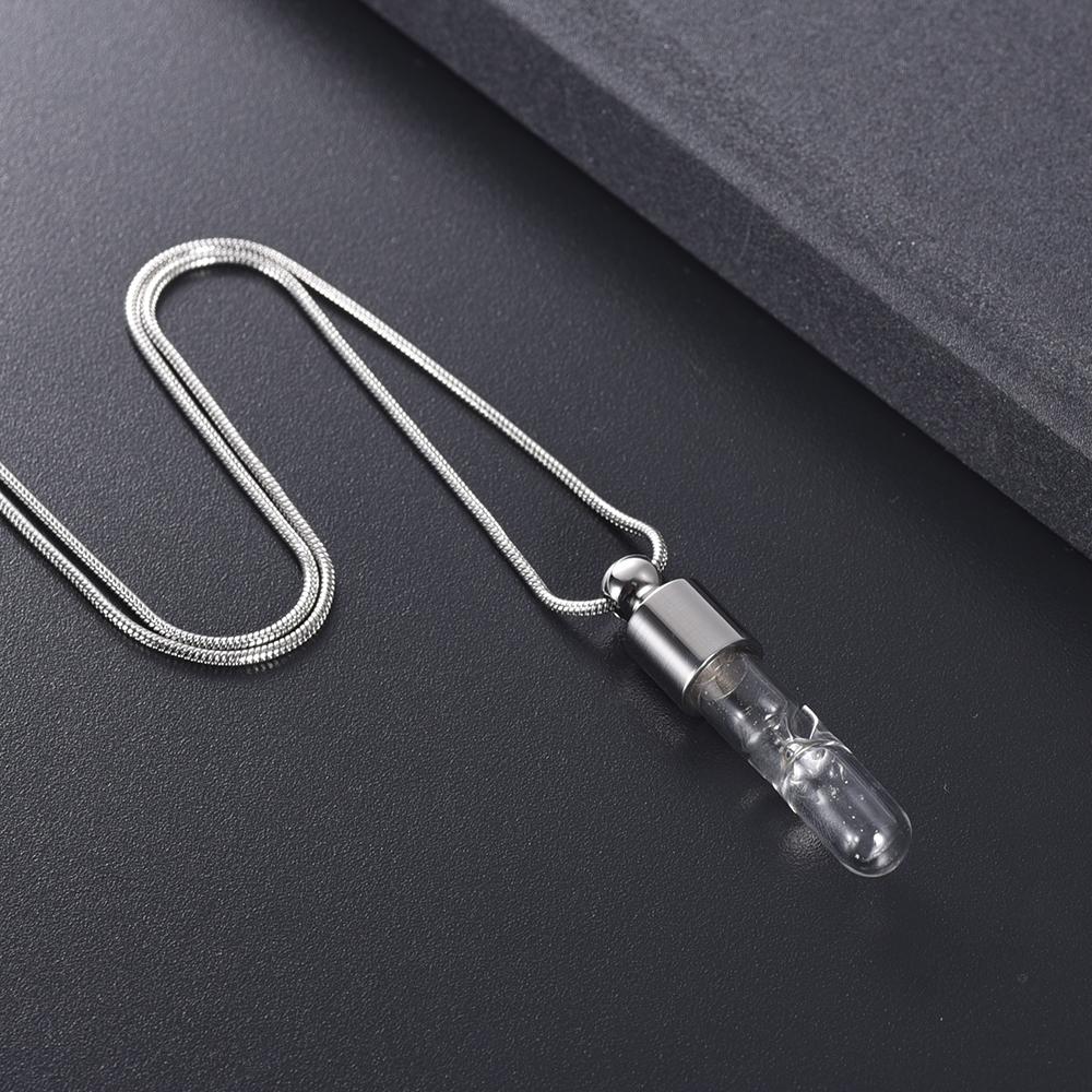 Cremation Necklace - Eternal Hourglass Glass Cremation Urn Necklace