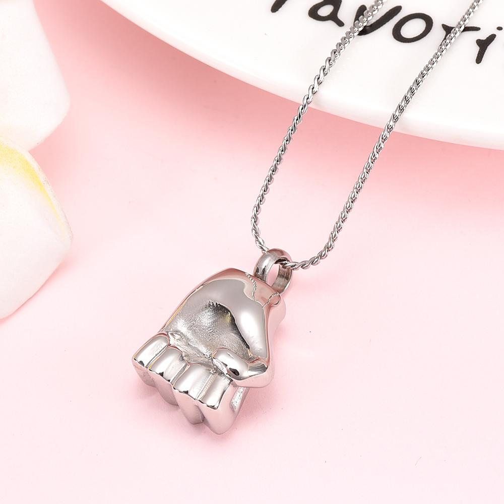 Cremation Necklace - Fist Shaped Cremation Urn Necklace