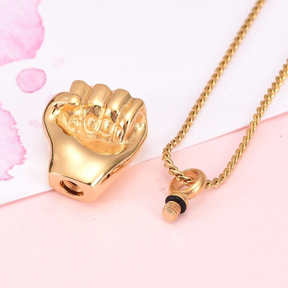 Cremation Necklace - Fist Shaped Cremation Urn Necklace