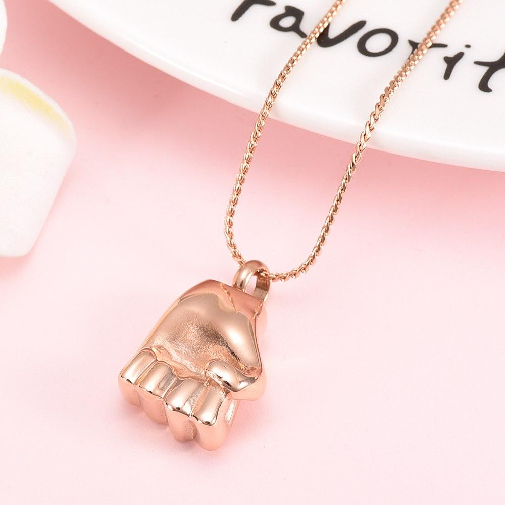 Cremation Necklace - Fist Shaped Cremation Urn Necklace