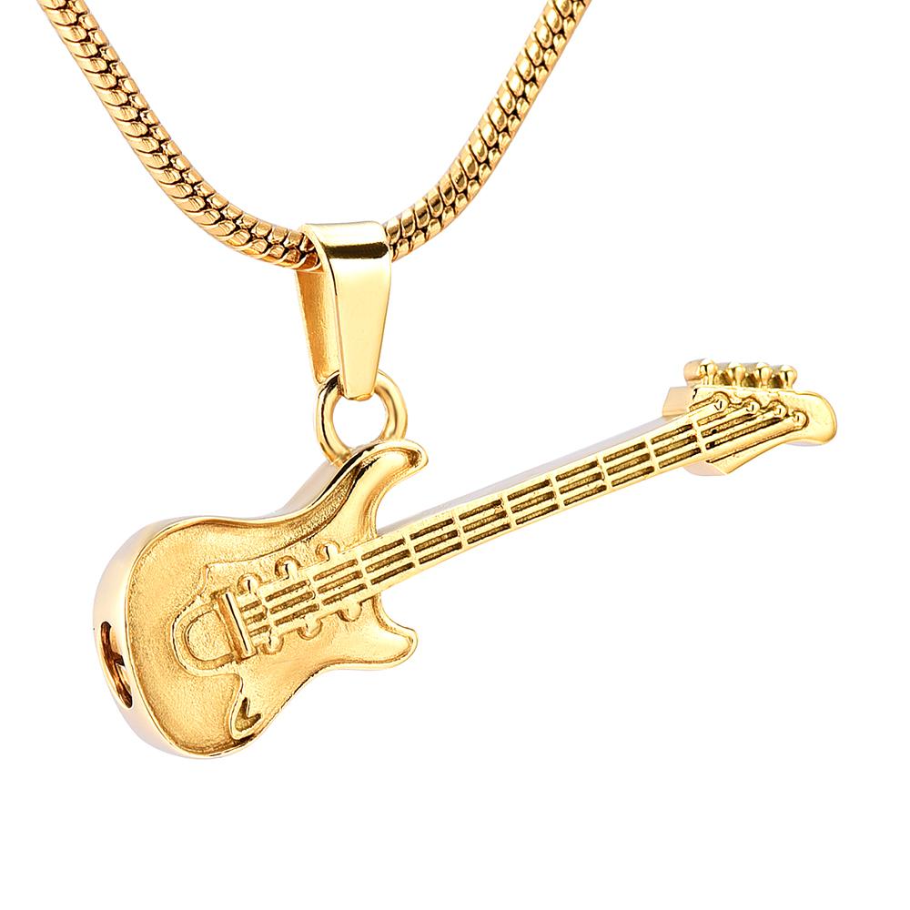 Cremation Necklace - Guitar Cremation Urn Necklace