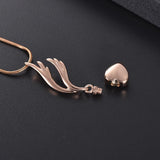 Cremation Necklace - Heart & Angel Wing Cremation Urn Necklace