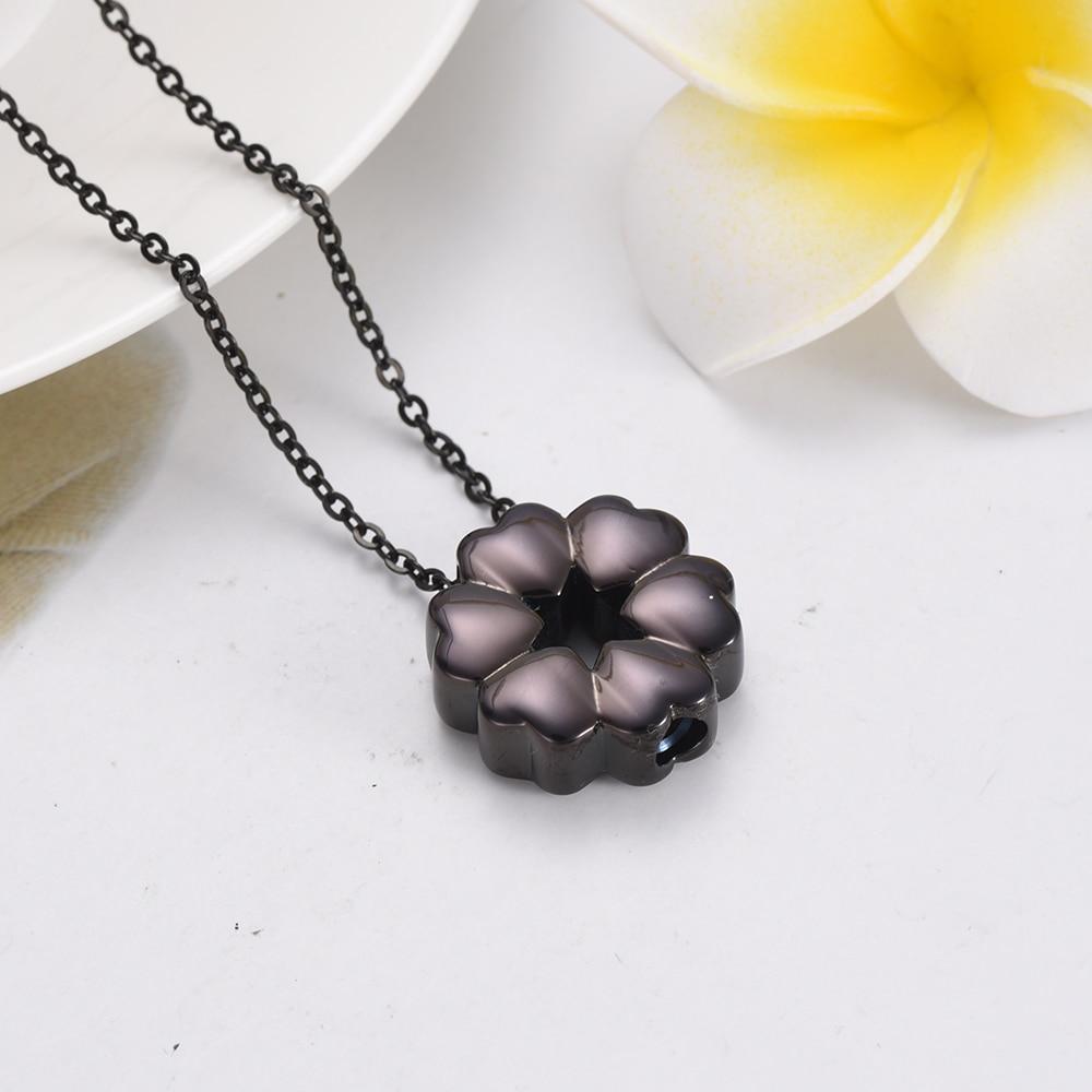 Cremation Necklace - Heart Flower Cremation Urn Necklace
