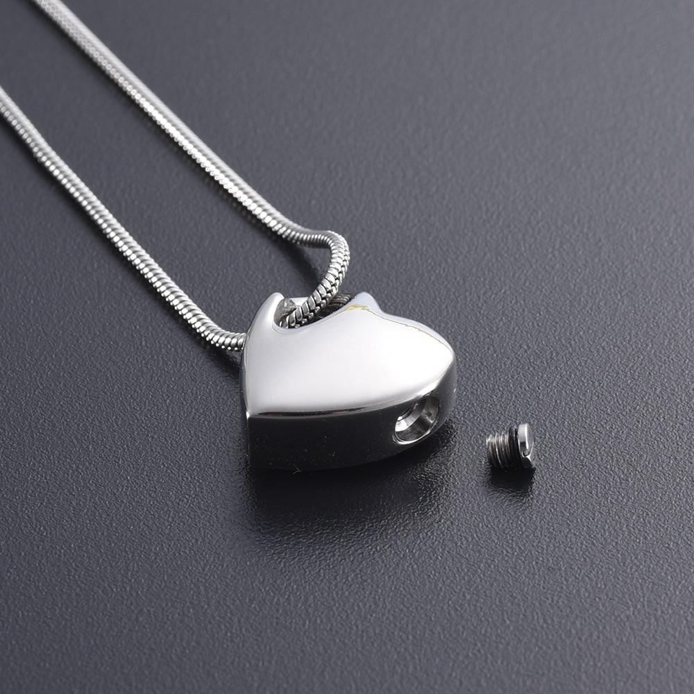 Cremation Necklace - Heart Shaped Cremation Urn Necklace