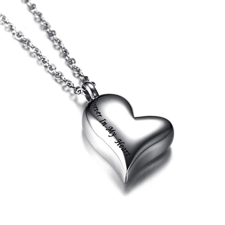 cremation necklace heart shaped cremation urn necklace engraved with forever in my heart