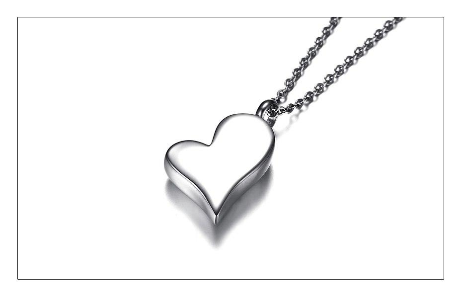 Cremation Necklace - Heart Shaped Cremation Urn Necklace Engraved With "Forever In My Heart"