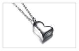 Cremation Necklace - Heart Shaped Cremation Urn Necklace Engraved With "Forever In My Heart"