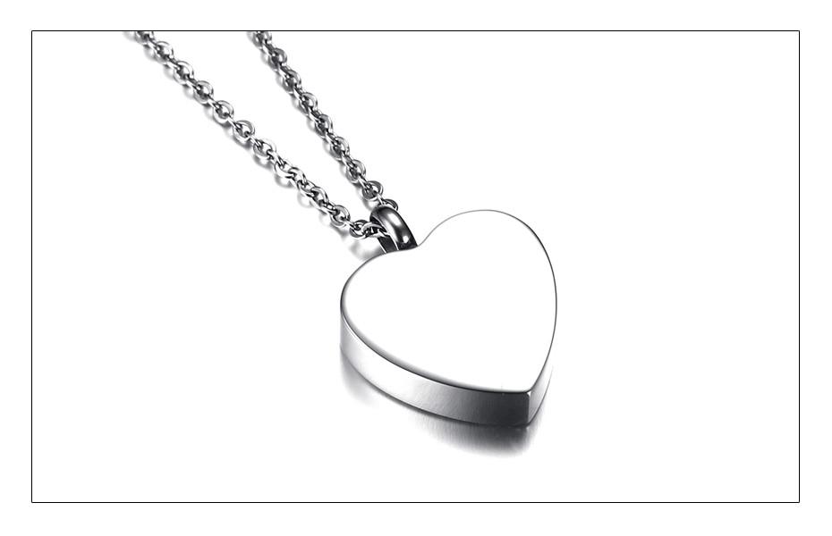 Cremation Necklace - Heart Shaped Cremation Urn Necklace Engraved With Roses & "Always In My Heart"