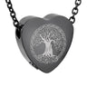 Cremation Necklace - Heart Shaped Cremation Urn Necklace With Etched Tree Of Life