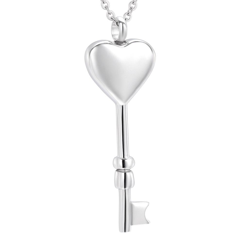Cremation Necklace - Heart Shaped Key Cremation Urn Necklace