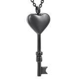 Cremation Necklace - Heart Shaped Key Cremation Urn Necklace