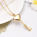 Cremation Necklace - Heart Shaped Key Cremation Urn Necklace