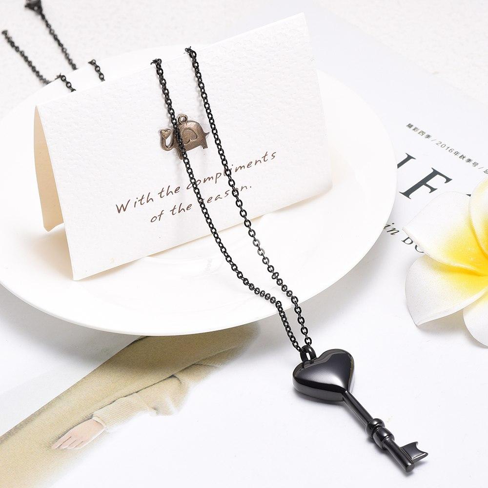 Cremation Necklace - Heart Shaped Key Cremation Urn Necklace