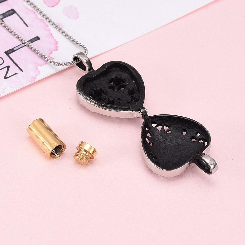 Cremation Necklace - Heart Shaped Locket "Always In My Heart" Cremation Urn Necklace